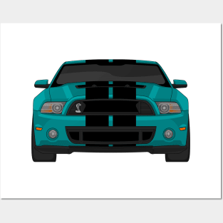 MUSTANG SHELBY GT500 TEAL Posters and Art